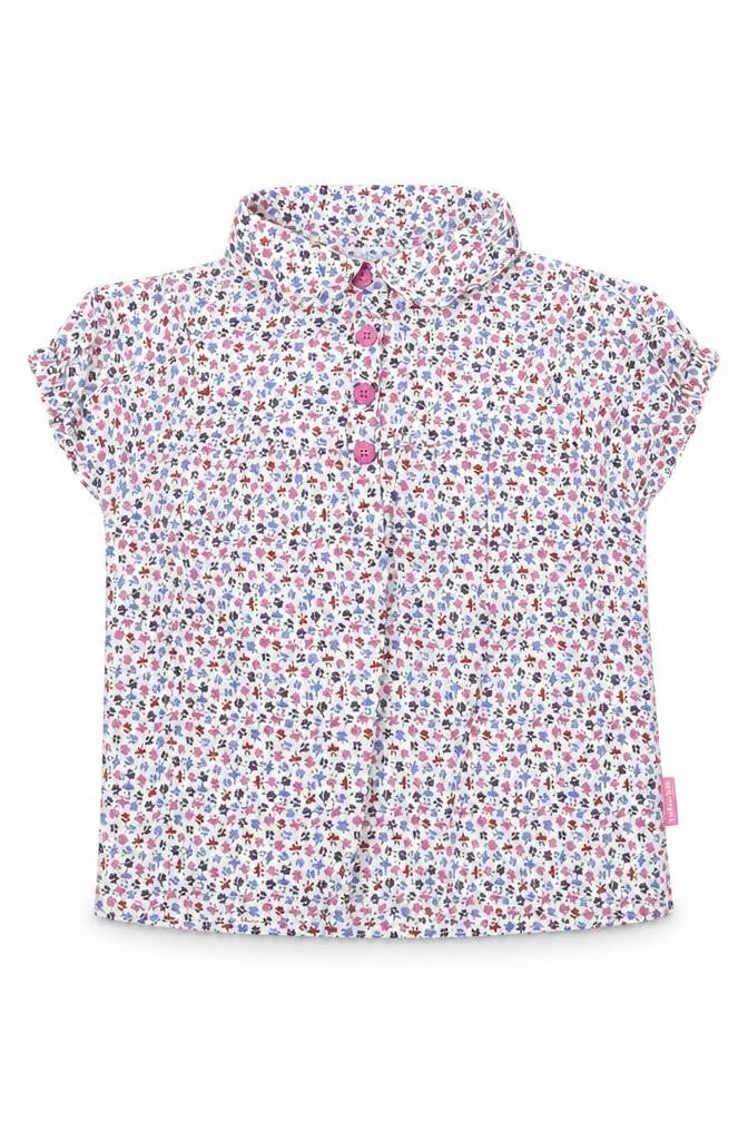 JoJo Maman Bébé Girls' Multicoloured Floral Button-Up 3-4Y Top
