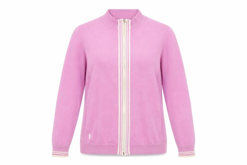 Glenmuir Women's Pink Full Zip Jumper - M