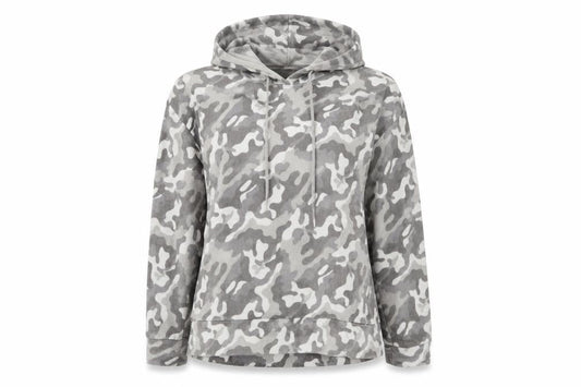 John Lewis Women's Grey Camouflage Hooded Lounge Top M