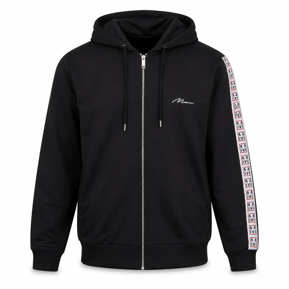 boohooMAN Men's Black Full Zip Hoodie - M