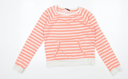 Additional front view of GapKids girls’ striped pink sweatshirt 14-16 years pullover