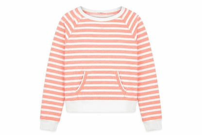 Front view of GapKids girls’ striped pink sweatshirt 14-16 years pullover