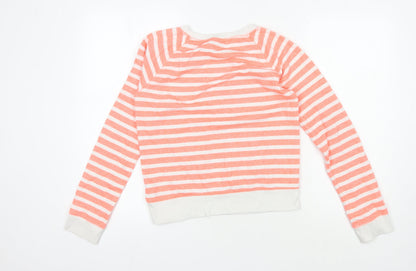 Back view of GapKids girls’ striped pink sweatshirt 14-16 years pullover