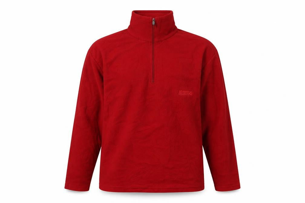 TCM Men's Red 1/4 Zip Fleece Sweatshirt - Size M