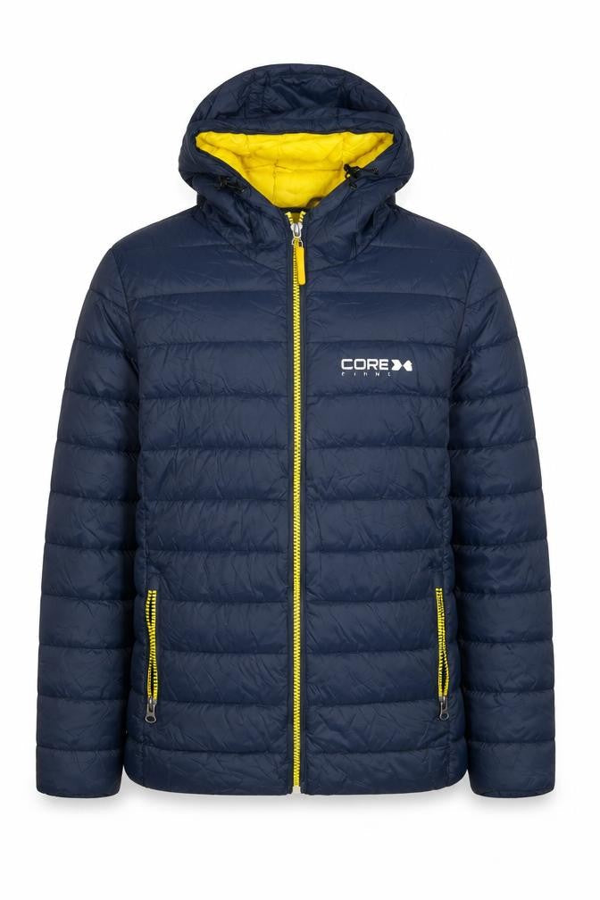 Core X Men's Blue Puffer Jacket L Hooded