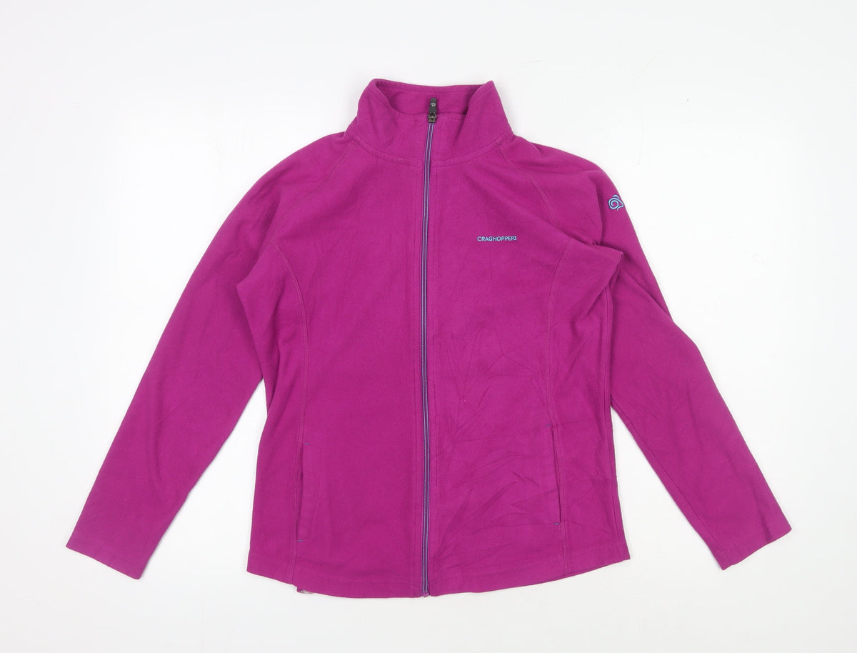 Additional front view of Craghoppers girls’ purple fleece full zip sweatshirt 15 years