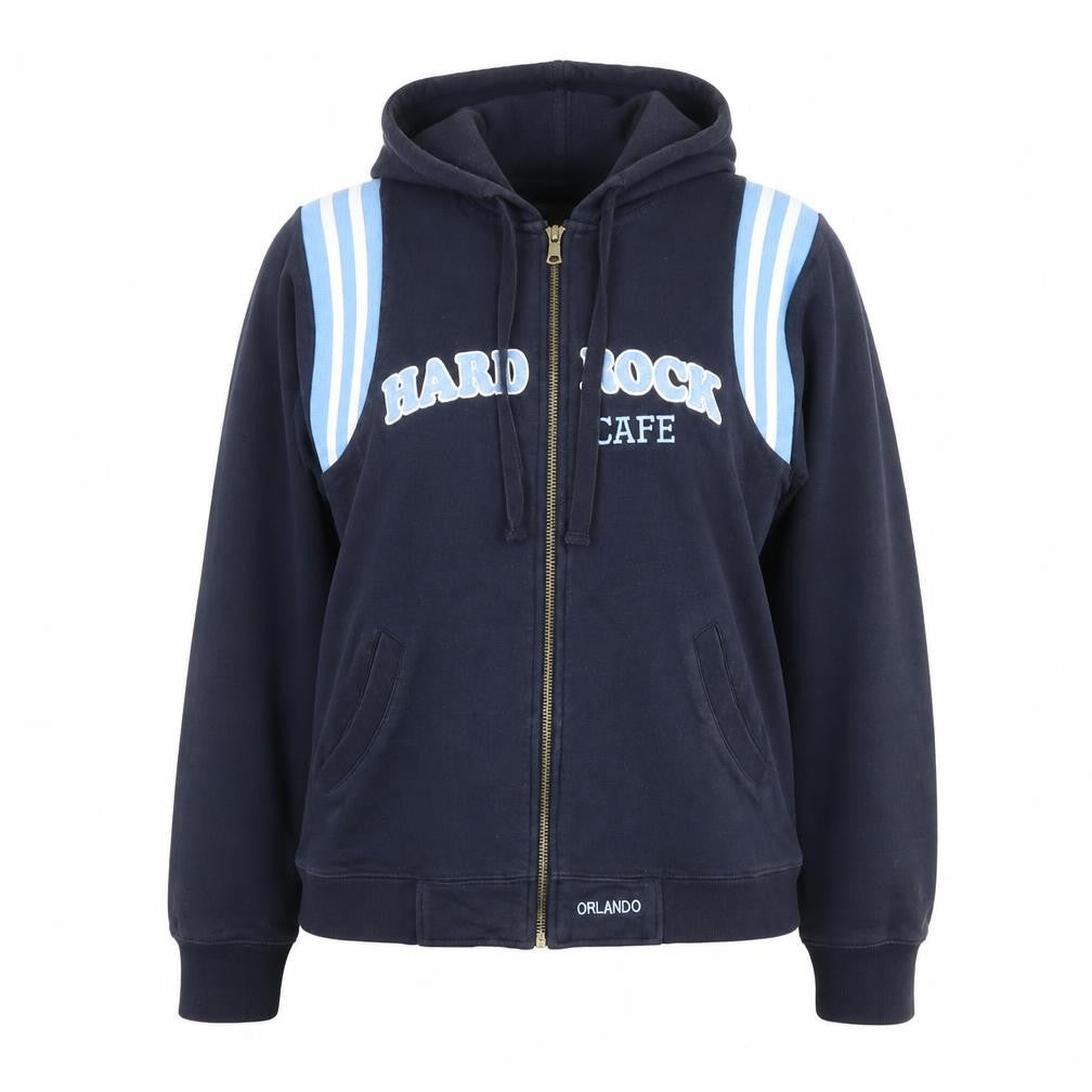 Hard Rock Cafe Blue Logo Zip Hoodie Unisex Adults L