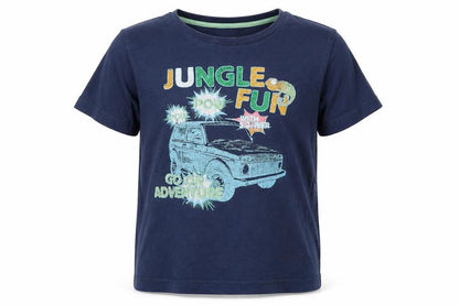 s.Oliver Boys Blue Jungle Print T-Shirt Size 8