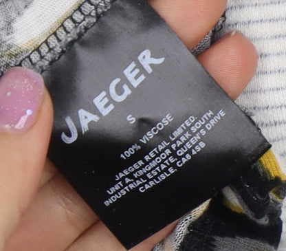 Close-up detail of Jaeger Women's Multicoloured Geometric T-Shirt S