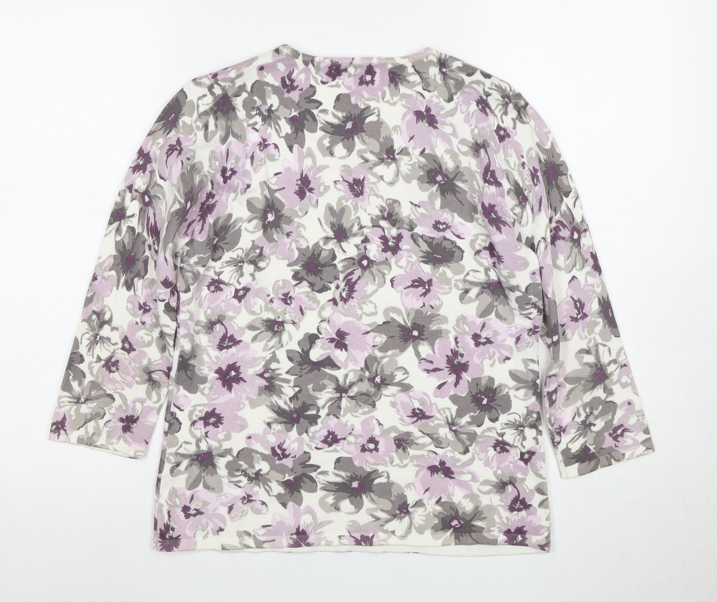 East Ex Women's Floral 3/4 Sleeve Knit T-Shirt Size 10
