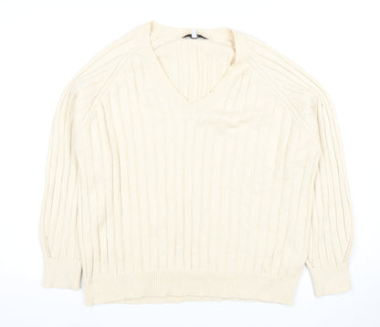 Next Women's Ivory V-Neck Pullover Jumper Size 14
