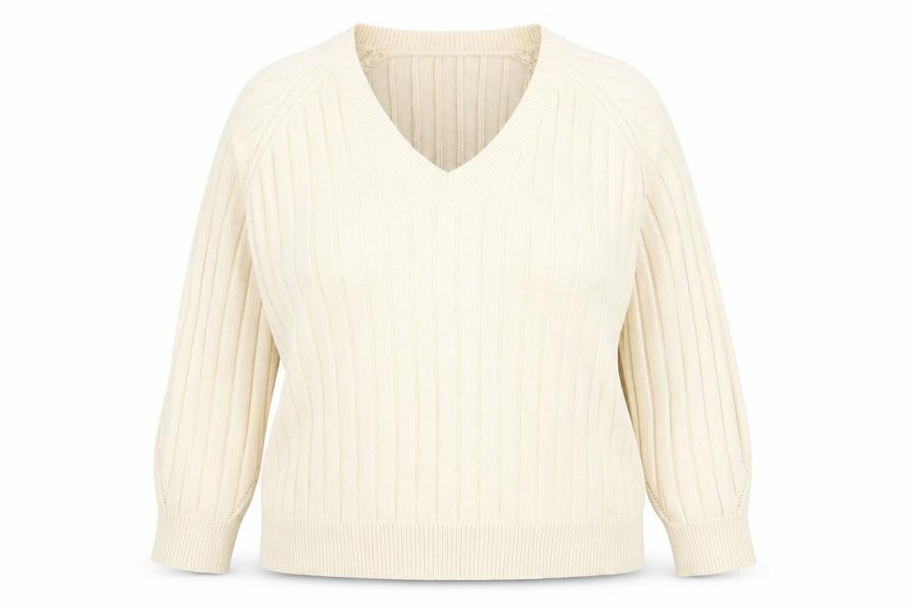 Next Women's Ivory V-Neck Pullover Jumper Size 14