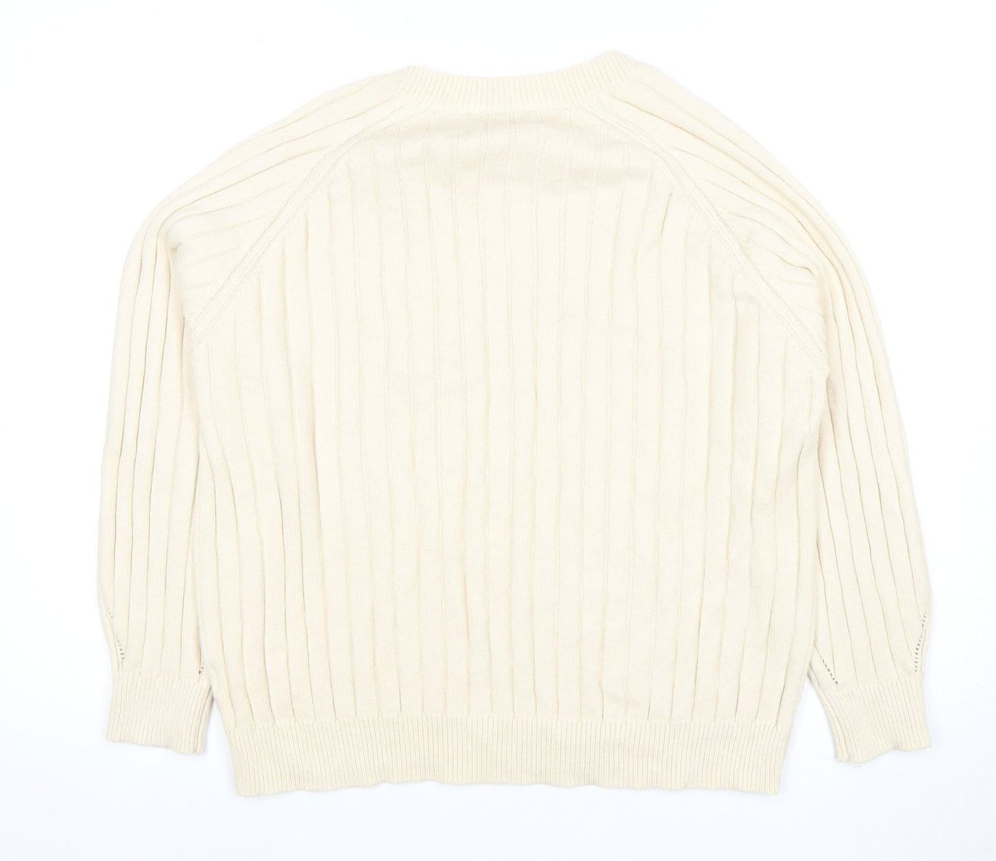 Next Women's Ivory V-Neck Pullover Jumper Size 14
