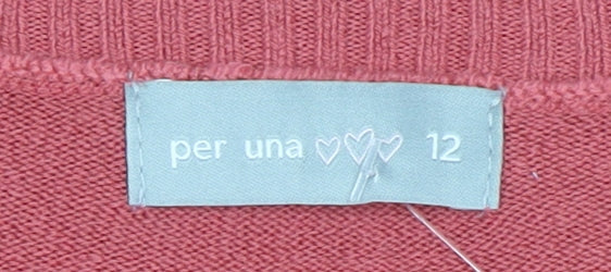 Per Una Women's Pink Cardigan, Size 12, Classic Style