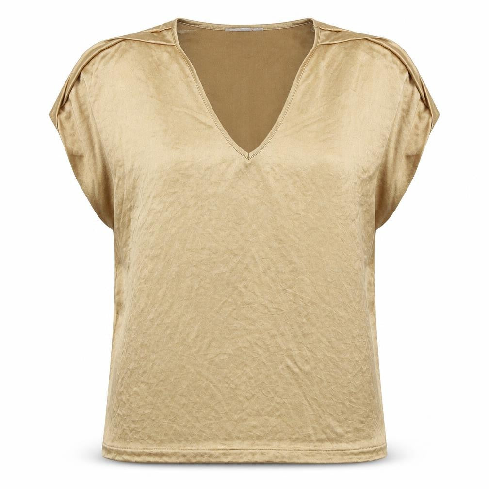 Marks & Spencer Women's Brown V-Neck T-Shirt Size 16