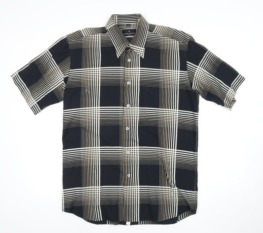 Daniel Hechter Men's Medium Black Check Shirt