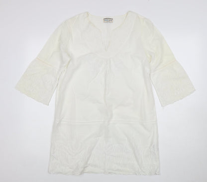 Marks & Spencer Women's White Tunic Blouse UK 10