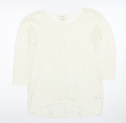 Next Women’s Ivory Open-Knit Pullover Jumper Size 10