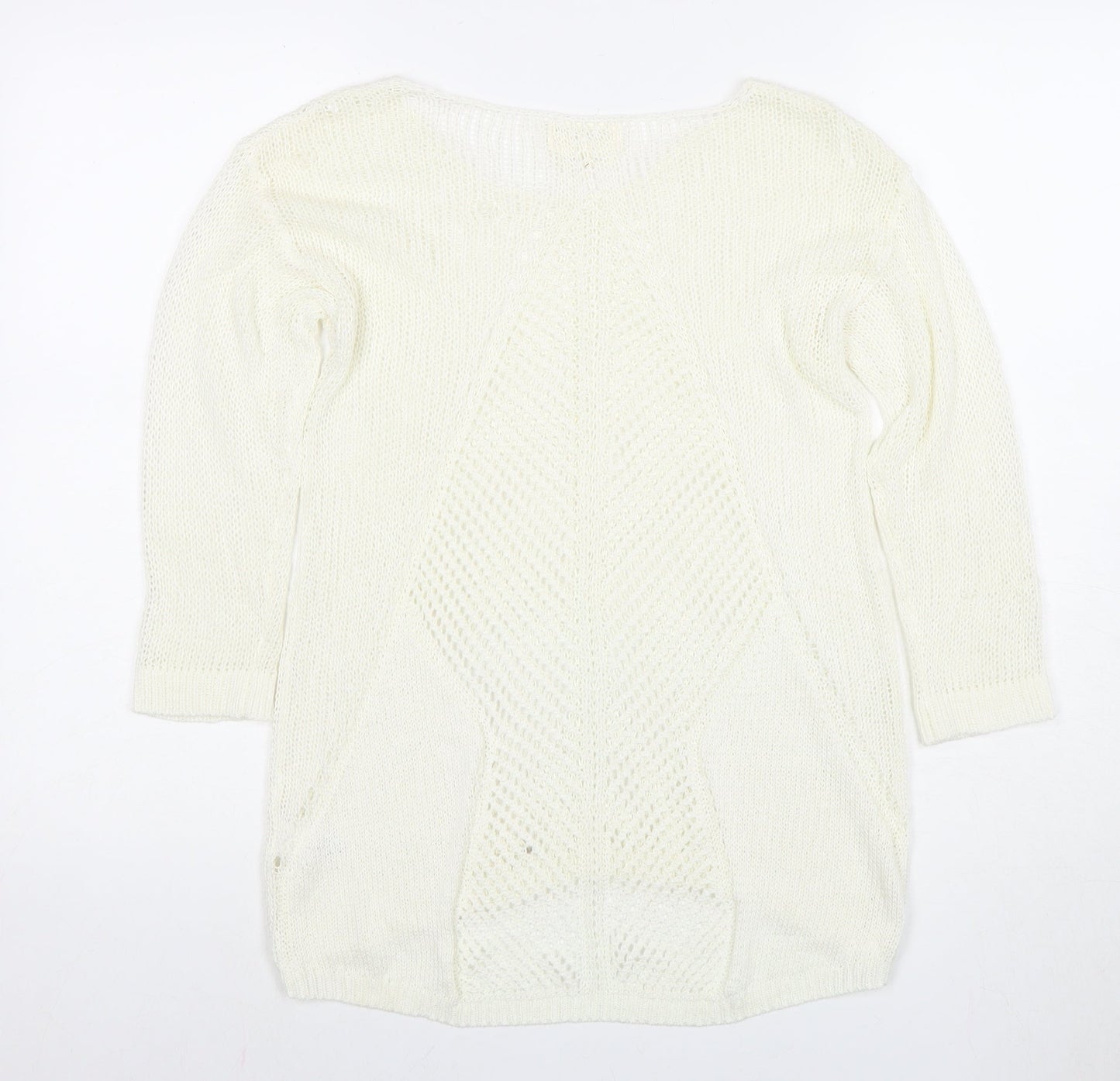Next Women’s Ivory Open-Knit Pullover Jumper Size 10
