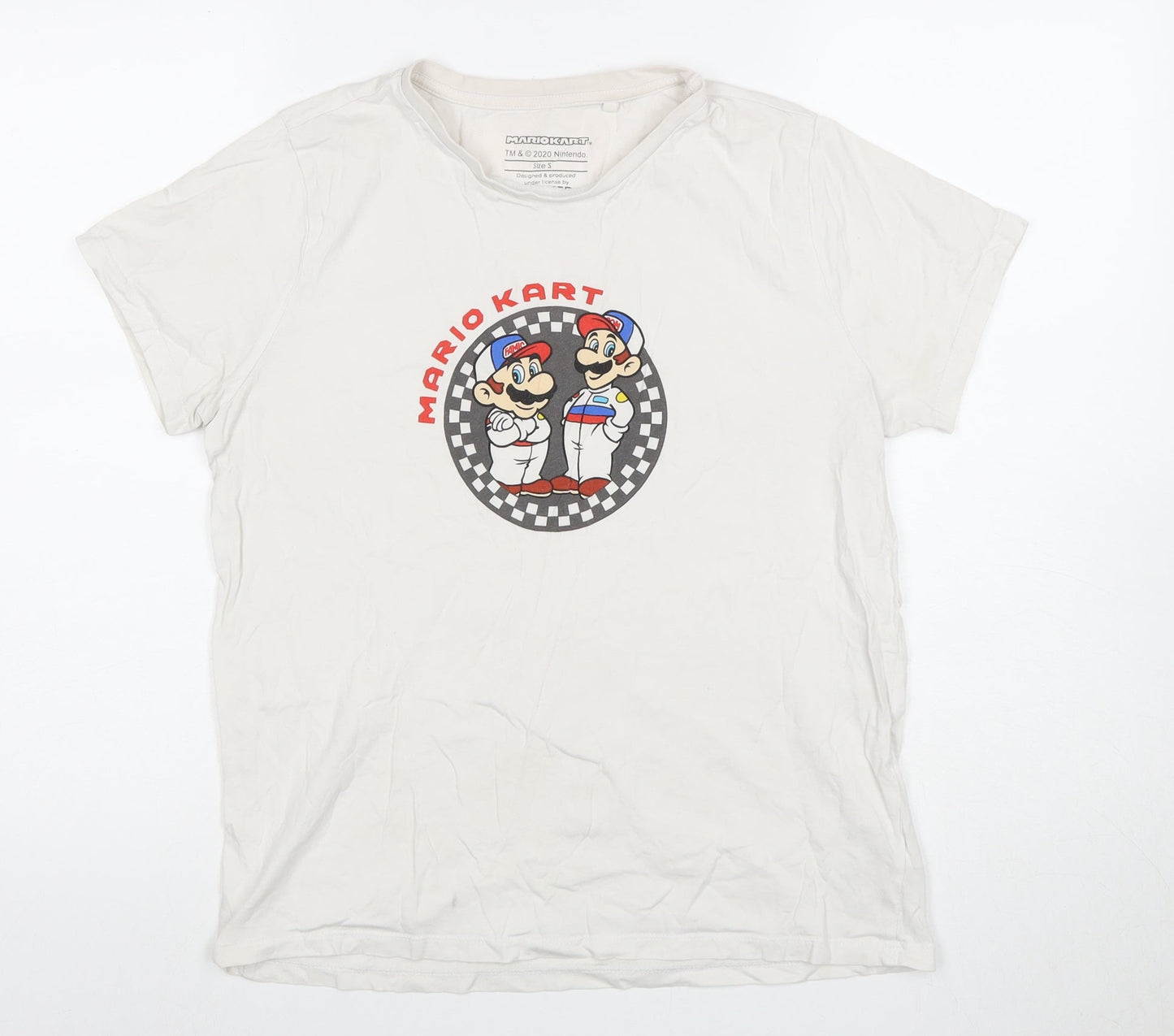 Difuzed Men’s Mario Kart T-Shirt White S Retro Style