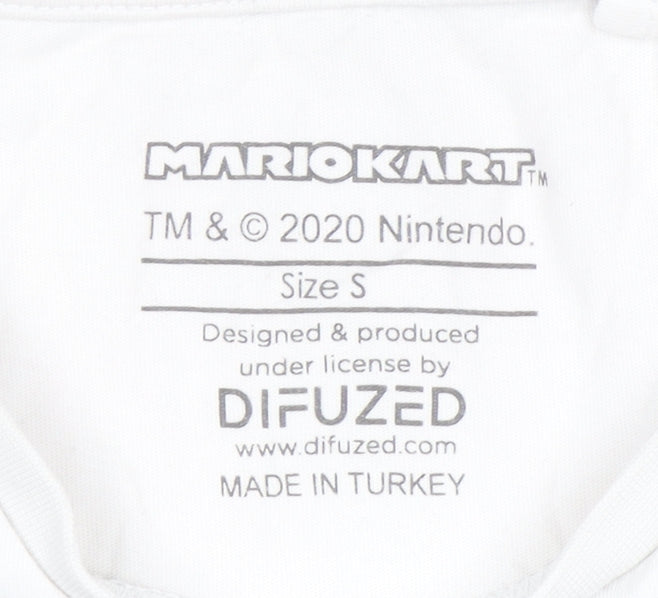 Difuzed Men’s Mario Kart T-Shirt White S Retro Style