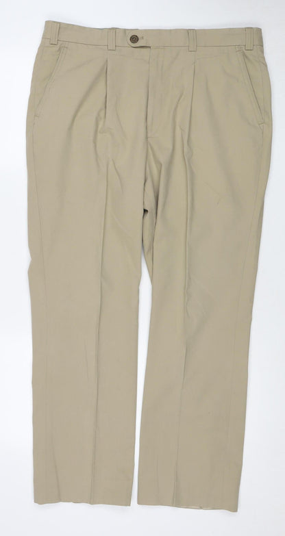 Oakman Men’s Beige Chino Trousers - Size 36