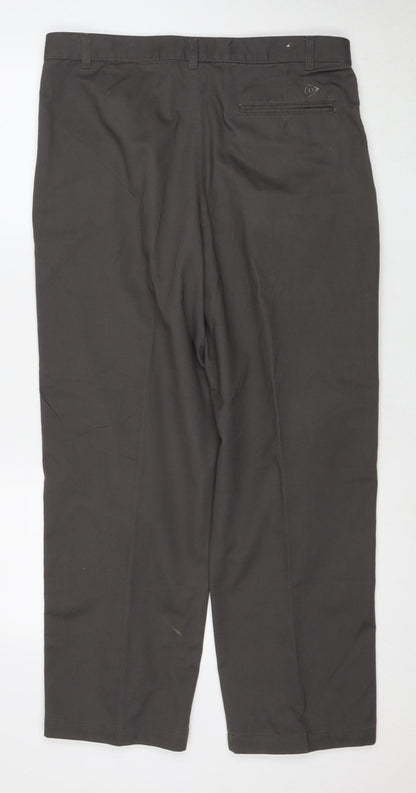 Dunlop Men's Grey Regular Fit Trousers, Size 36