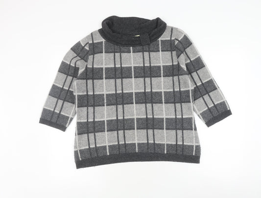 Viyella Women's Grey Check Pullover Jumper XL