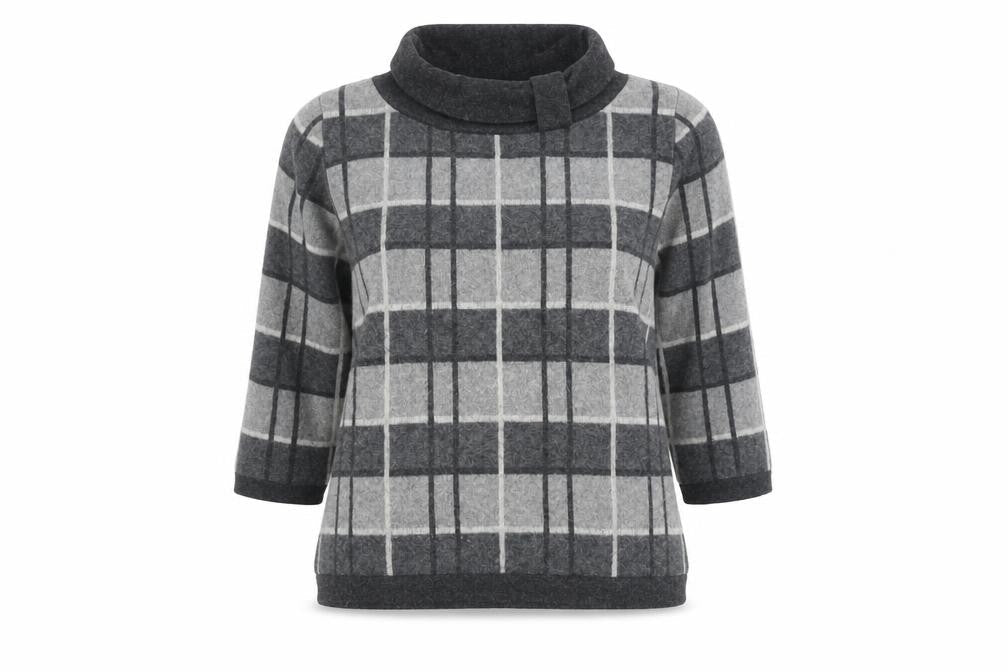 Viyella Women's Grey Check Pullover Jumper XL