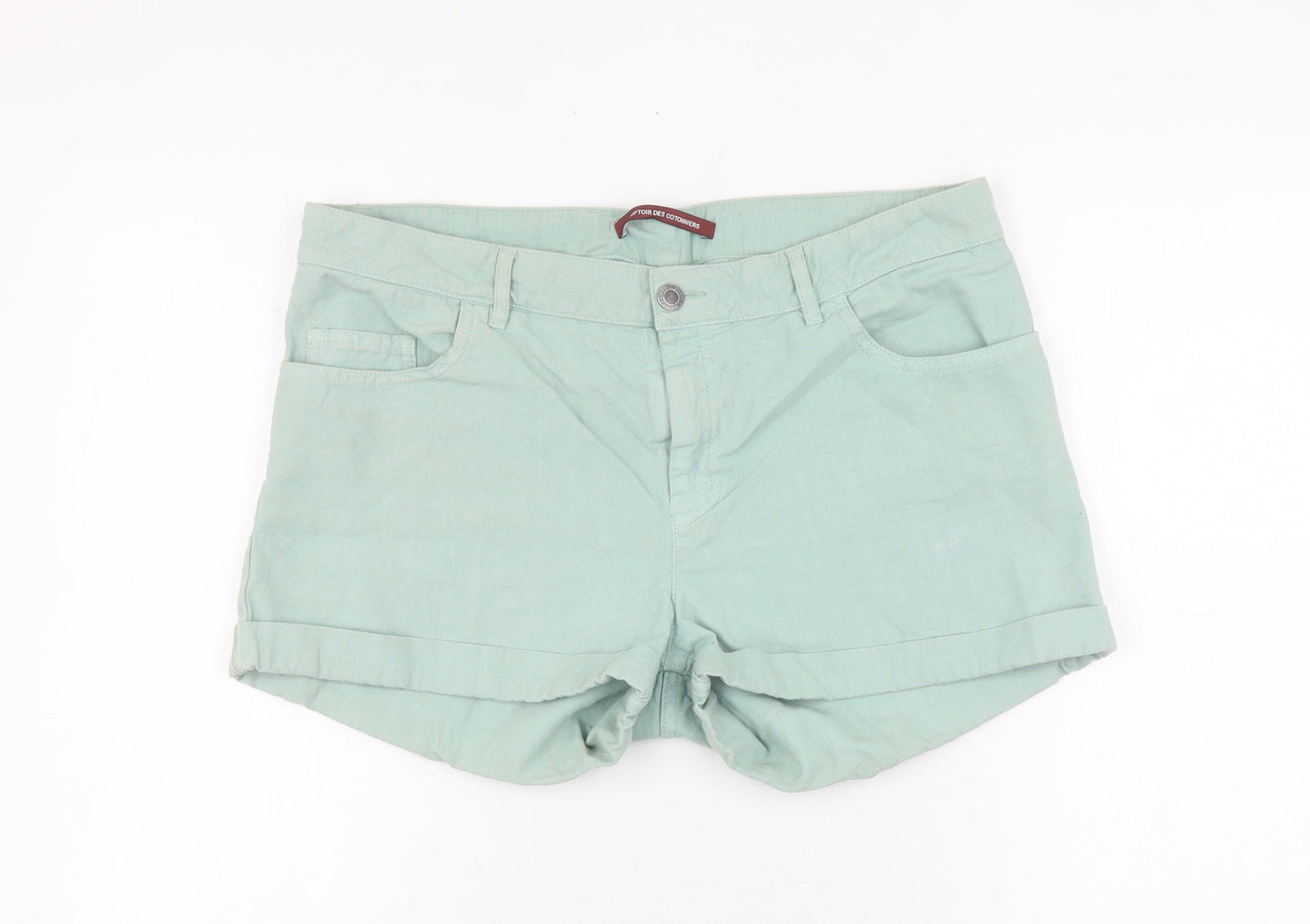 Comptoir des Cotonniers Women's Green Chino Shorts Size 14
