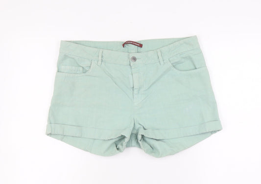 Comptoir des Cotonniers Women's Green Chino Shorts Size 14