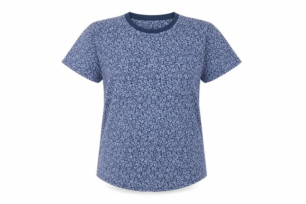 Abercrombie & Fitch Women's Blue Floral T-Shirt, Size S