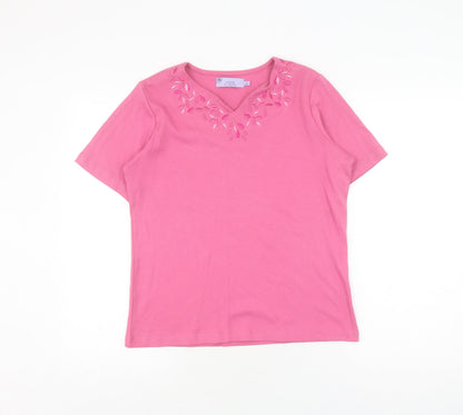 Additional front view of Honor Millburn Women's Pink T-Shirt, size 10-12