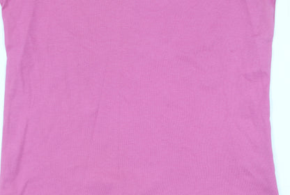 Close-up detail of Honor Millburn Women's Pink T-Shirt, size 10-12