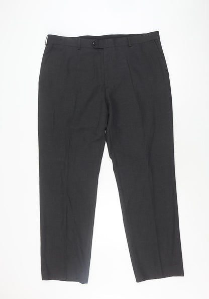 Moss Esq Men's Black Dress Pants 38 Regular Fit