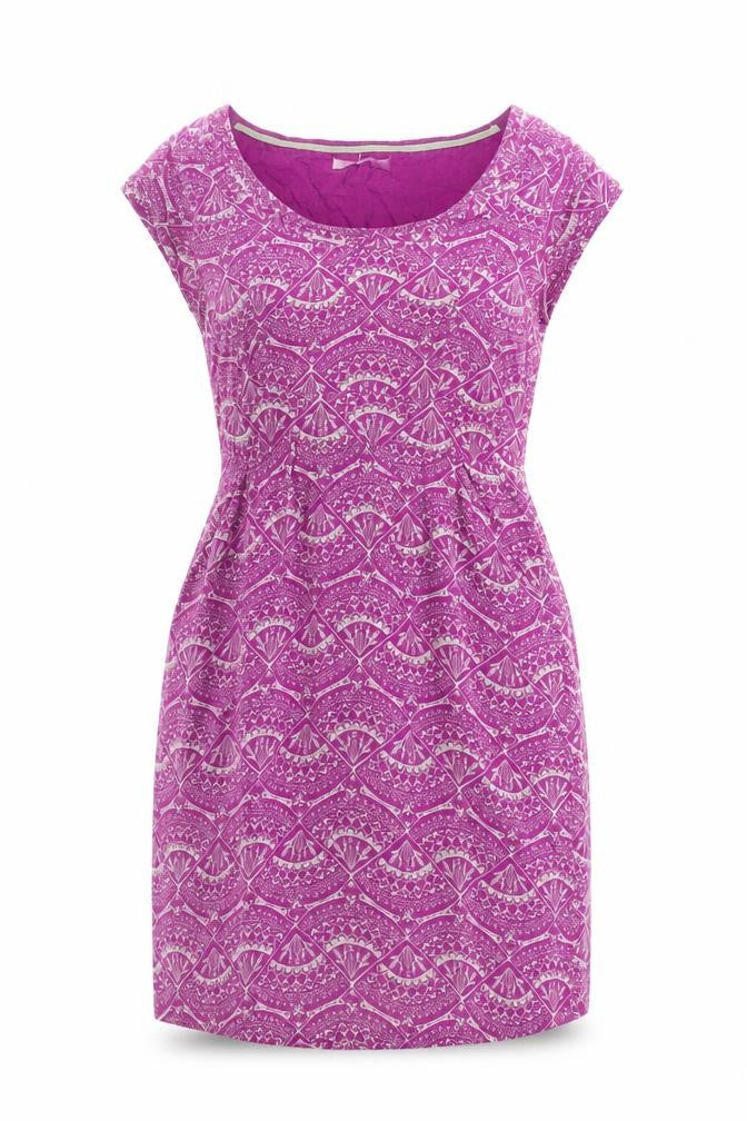 White Stuff Women's Purple Geometric Shift Dress Size 10