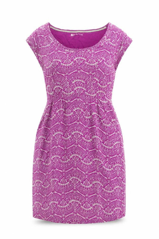 White Stuff Women's Purple Geometric Shift Dress Size 10