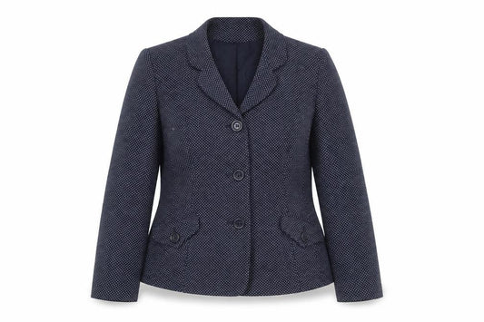 Eastex Women's Blue Polka Dot Suit Jacket Size 12