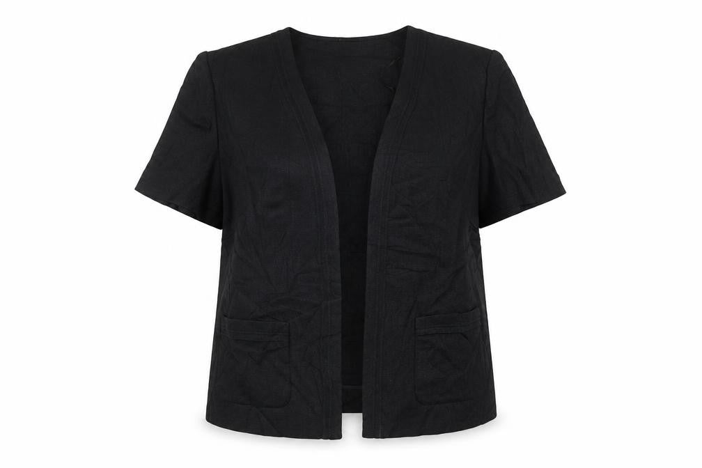 Eastex Women's Black Jacket Size 12 Short Sleeve Casual