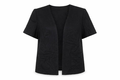 Eastex Women's Black Jacket Size 12 Short Sleeve Casual
