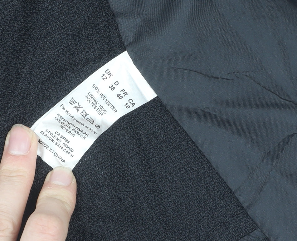 Eastex Women's Black Jacket Size 12 Short Sleeve Casual