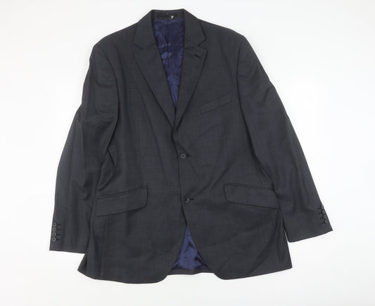 Austin Reed Men's Grey Wool Blazer 44R, Single-Breasted