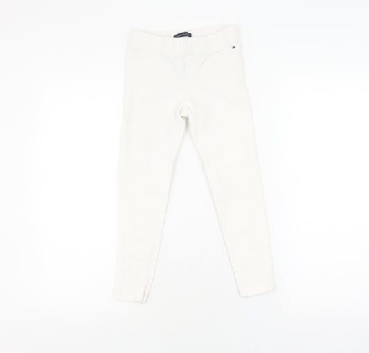 Tommy Hilfiger Girls White Jegging Trousers, Size 5, Slim Fit