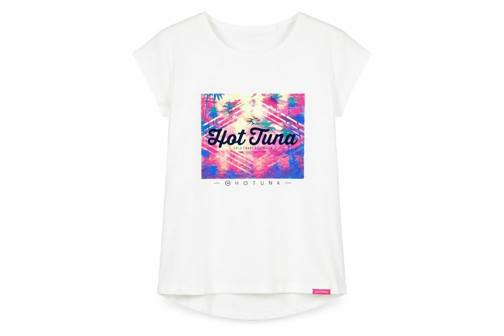 Hot Tuna Girls White Graphic Print T-Shirt 9-10 Years