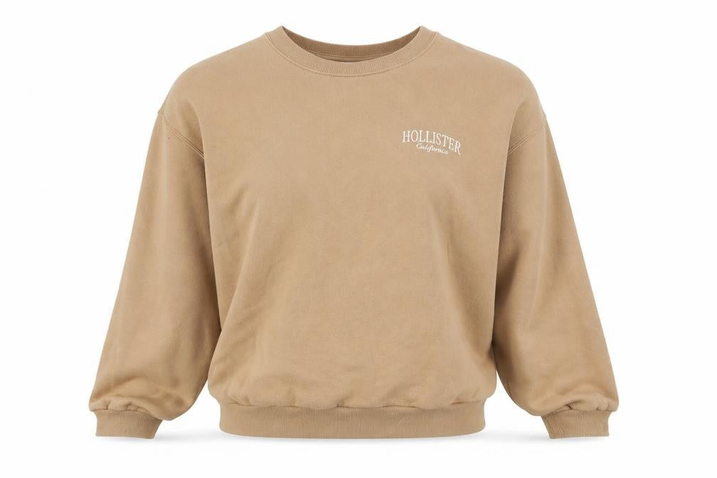 Hollister Unisex Brown Pullover Sweatshirt L