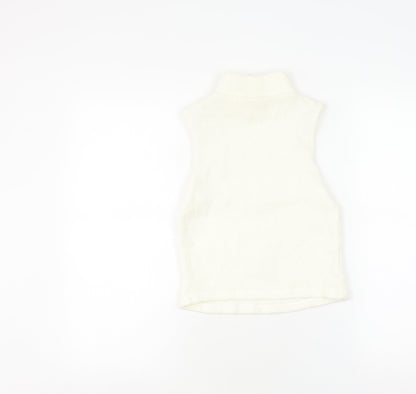 Back view of River Island White Mock Neck Sleeveless Top, size 8