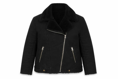 H&M Women's Black Motorcycle Jacket, Size 14