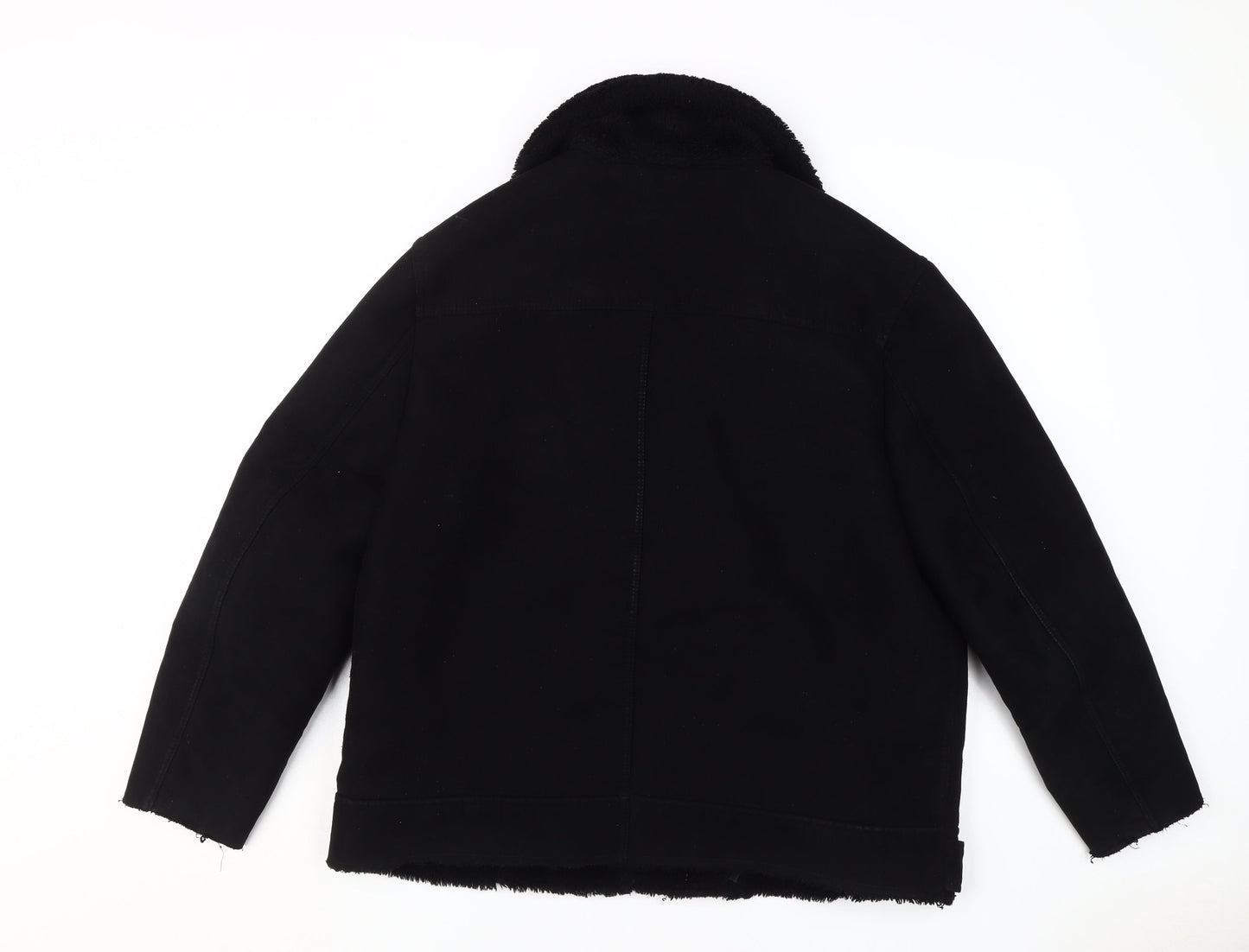 H&M Women's Black Motorcycle Jacket, Size 14