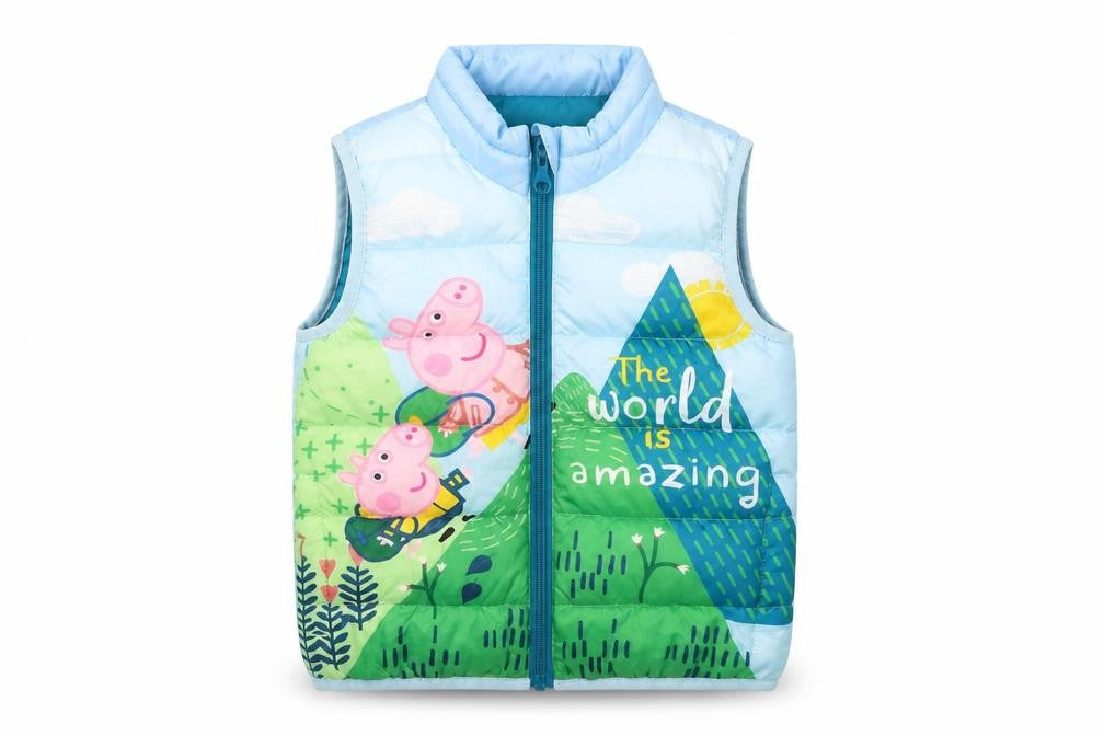 Peppa Pig Unisex Kids Blue Puffer Jacket 2-3 Years