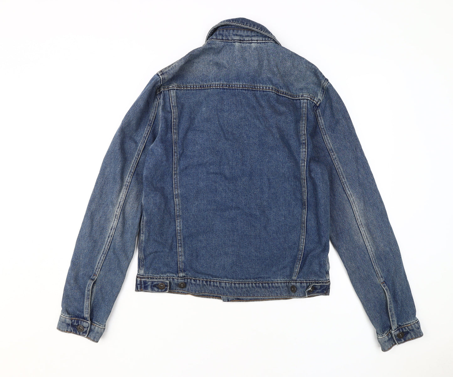 Topman Men's Blue Denim Basic Jacket Size S
